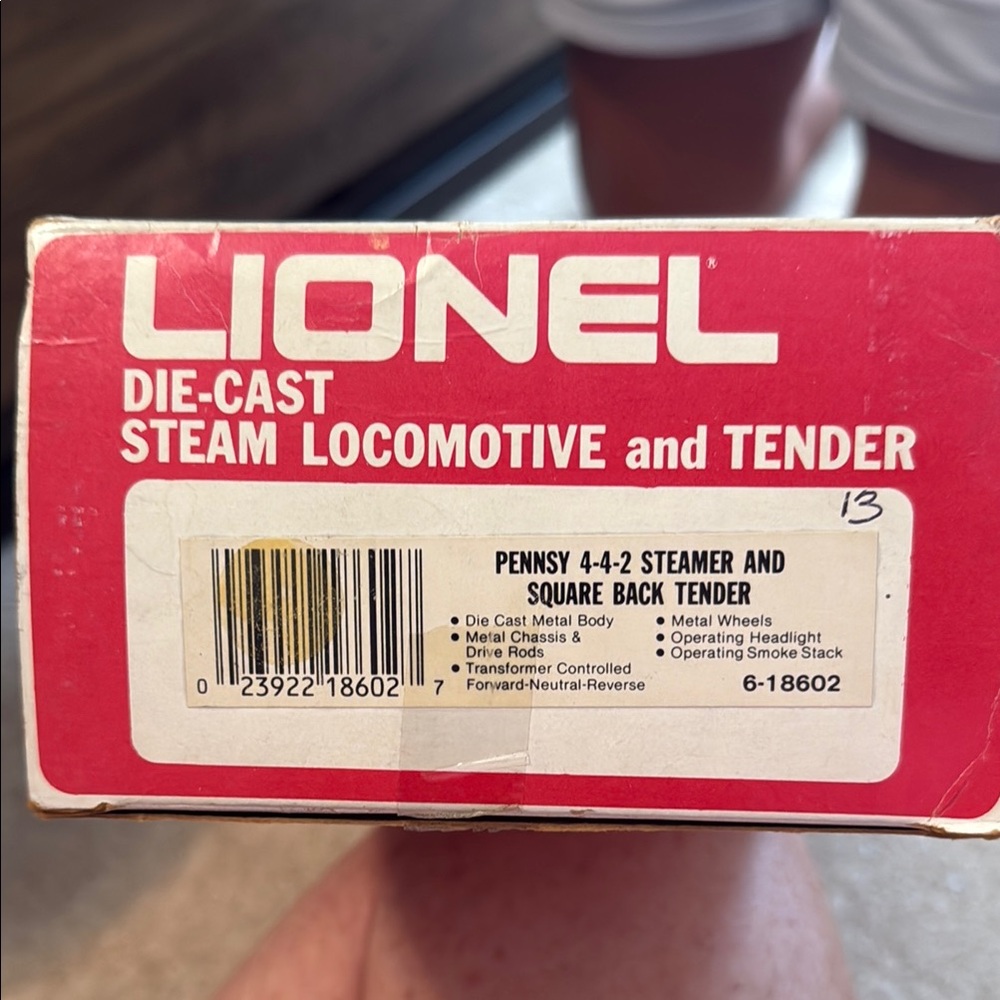 Lionel Die-Cast Steam Locomotive and Tender - Red